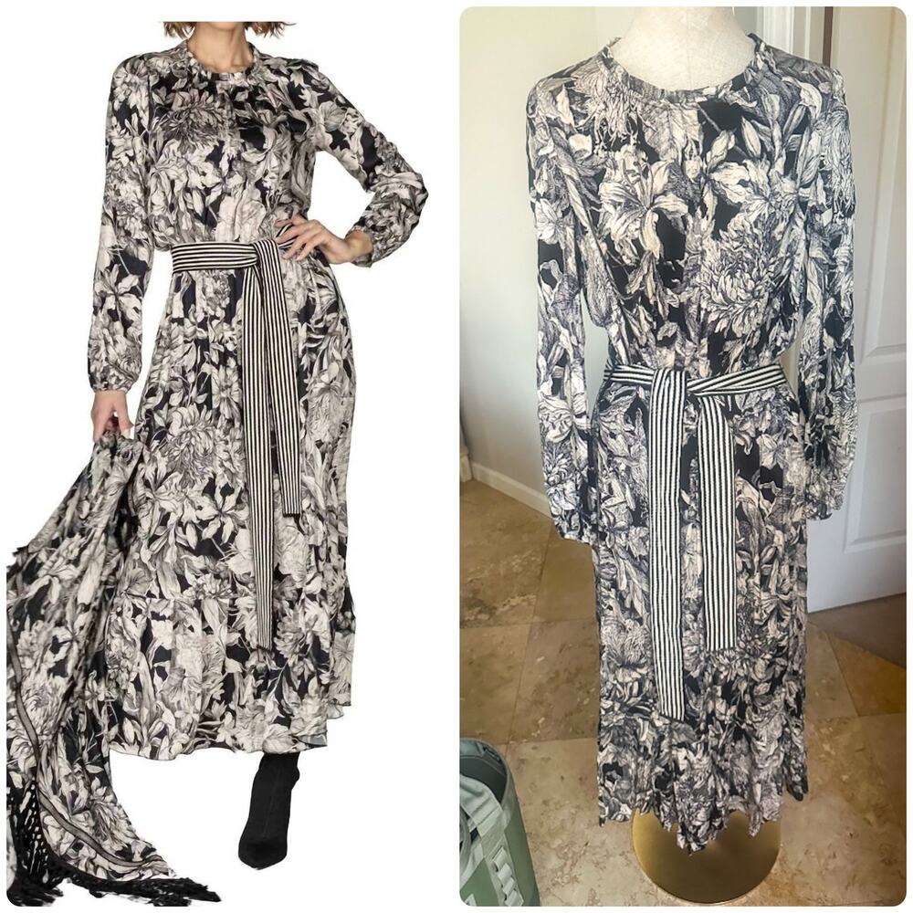 Beate Heymann Floral Maxi Dress Sz 10